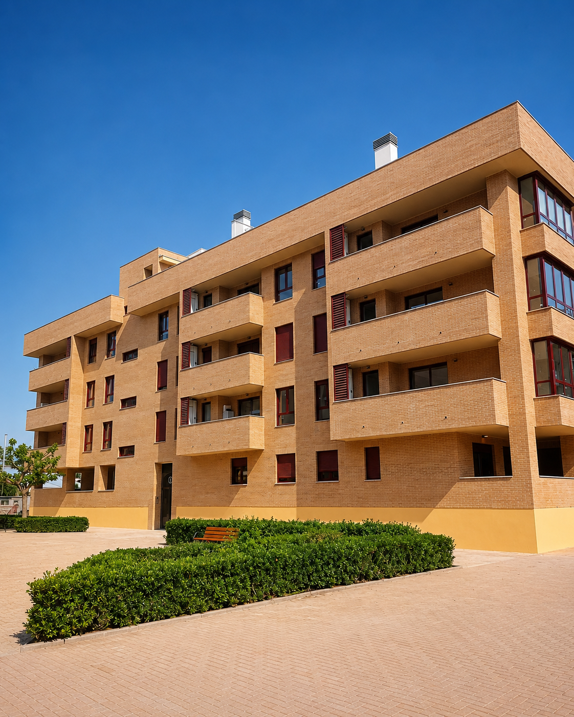 Fachada cara vista residencial desde la calle
